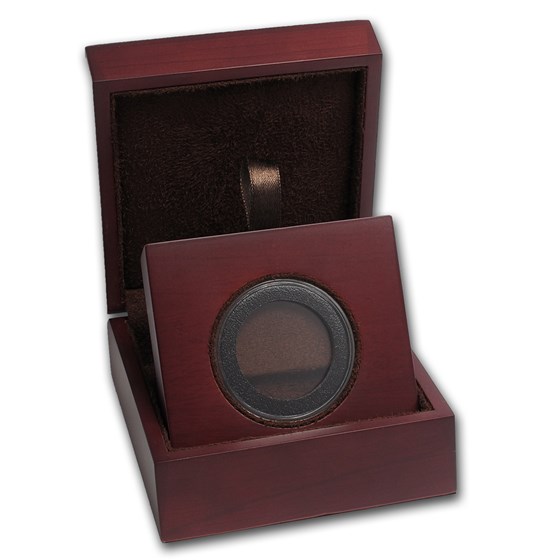 APMEX Wood Gift Box - Includes 31 mm Air-Tite Holder with Gasket APMEX Wood Gift Box - Includes 31 mm Air-Tite Holder with Gasket